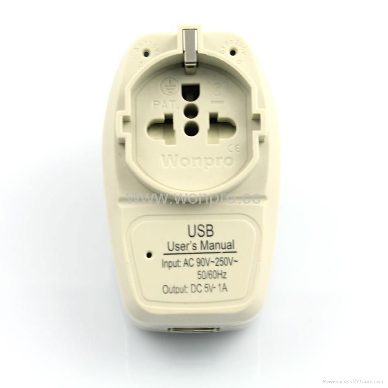 South Africa Travel Adapter with USB charger(WASGFDBUvs-10L-W)