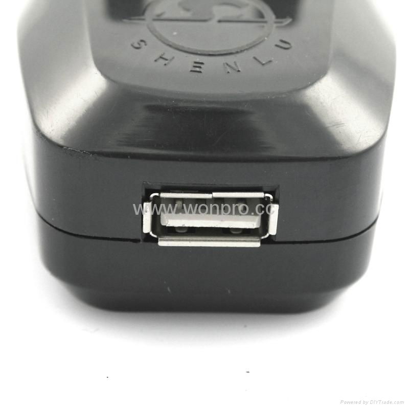 英式带保险丝旅游转换器带USB充电(WASDBU-7F-BK) 2