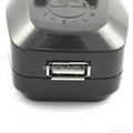 UK, Iraq  Grounded Universal Travel Adapter with USB charger(WASDBU-7F-BK)