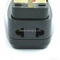 英式帶保險絲旅遊轉換器帶USB充電(WASDBU-7F-BK) 3