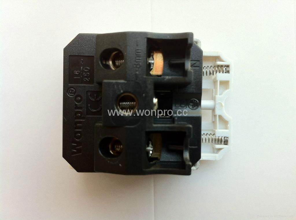 Inlay Way Industrial Universal Socket w/shutter & screw 2P+E(BSF-R4TS-W 16/20A) 5