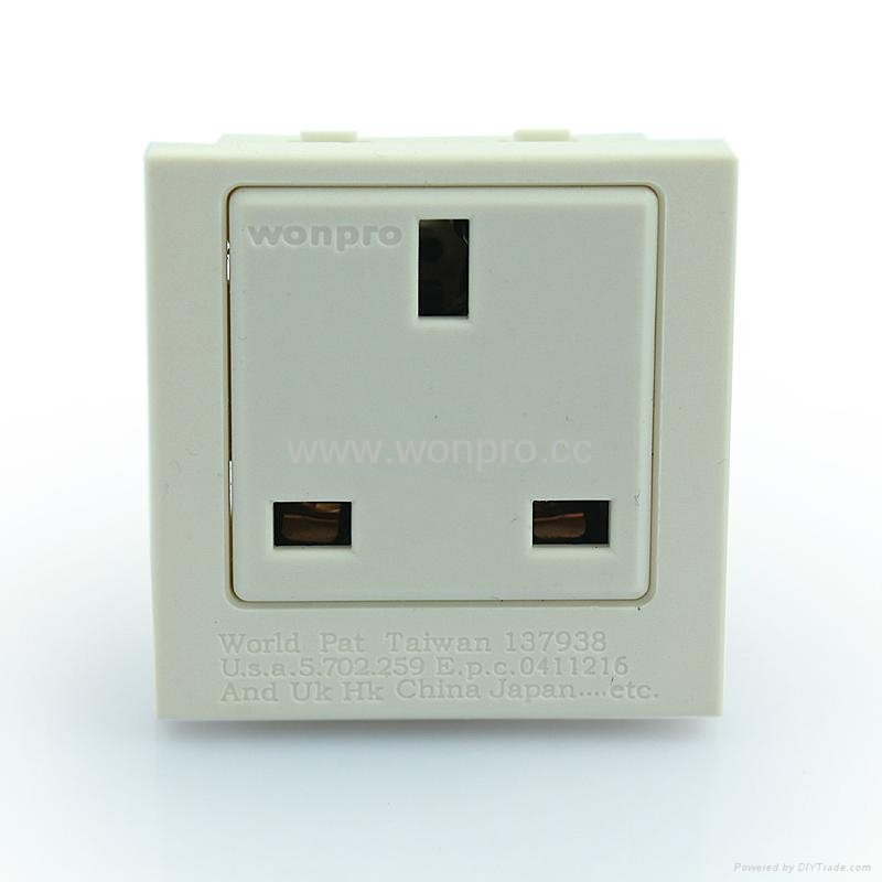 Inlay way Industrial1gang BS UK Socket-outlet w/screw 2P+E(BSF-R7T-W 16A or 20A) 1