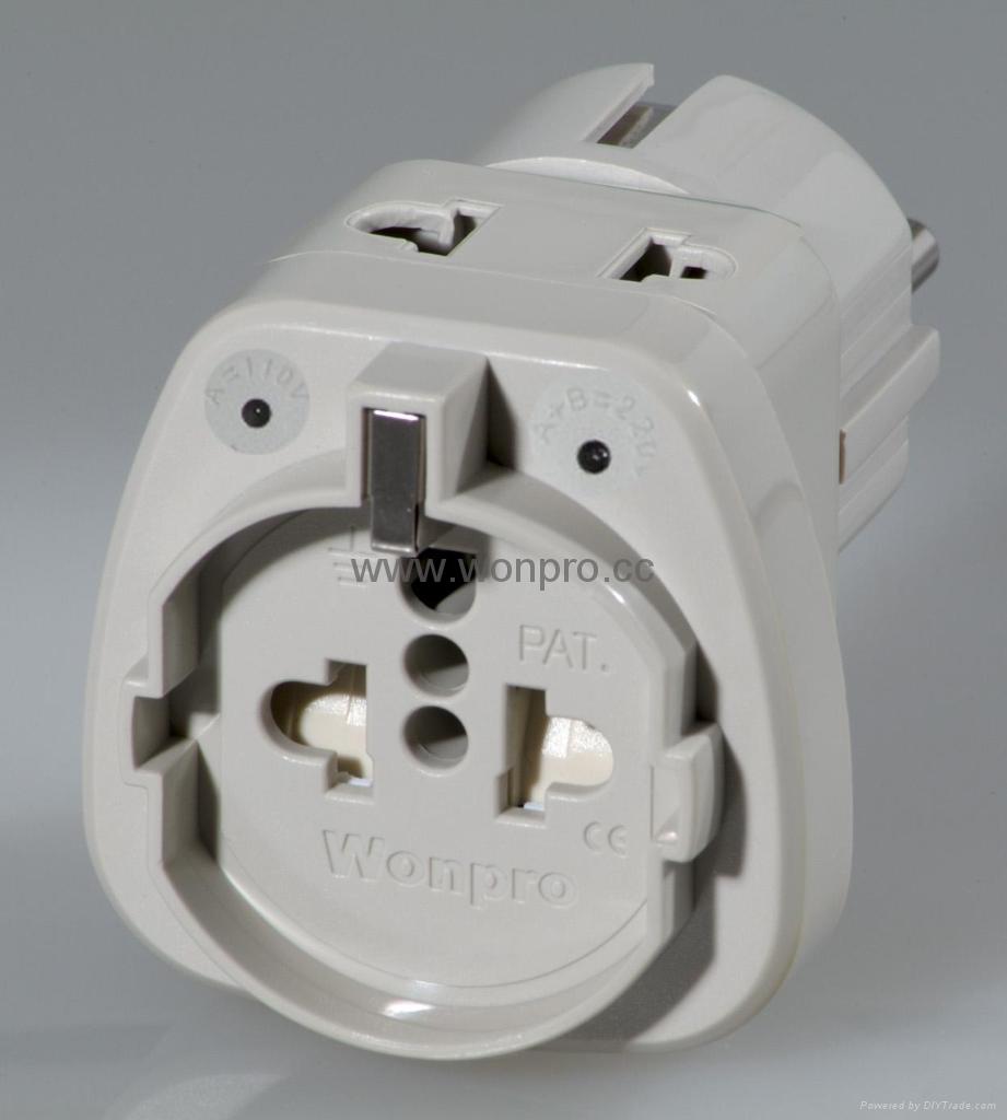 EUROPEAN style universal adapter w/2-pin receptacle(WASGFDBvs Series)