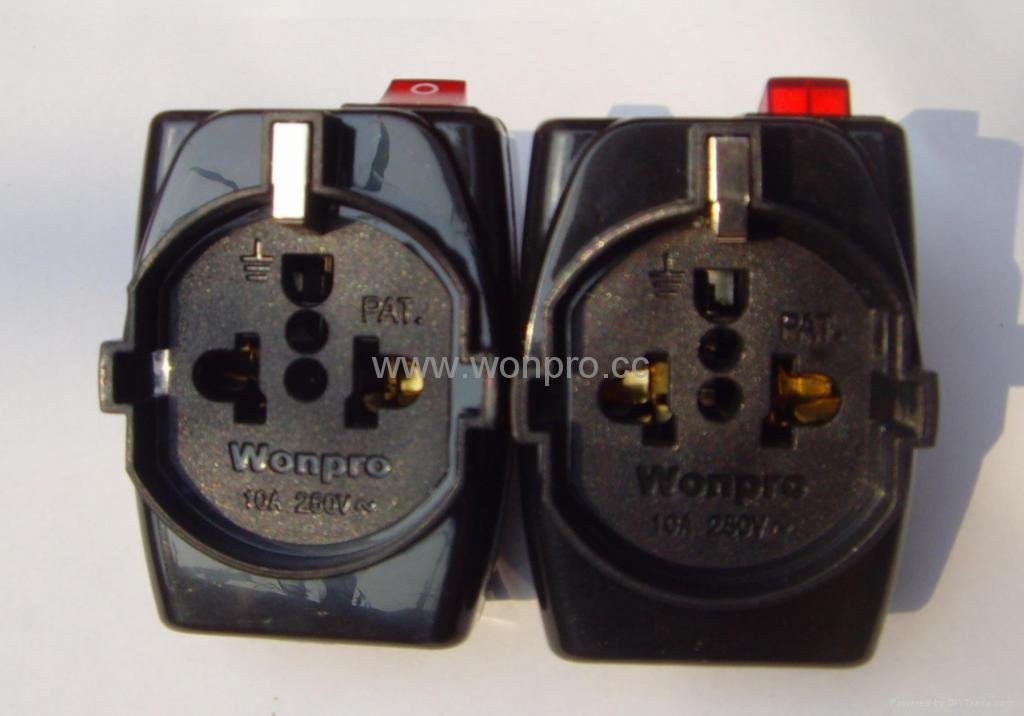 Wonpro EUROPEAN style multi-function dual adapter w/switch（WSAIIGF Series)  5