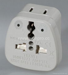 Wonpro Univeral Safety Travel Adapter w/ 2-pin USA Socket（WASDvs Series） 