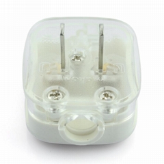 US Standard 2 pole Ungoounded Rewiring Plug 15A125V in White(WSP-6-1W)