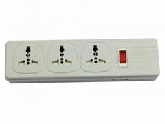 3 gang Universal Outlet Power Strip with IEC C14 port