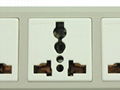 防雷型三位万用安全插座带夜光指示灯转换器 排插 