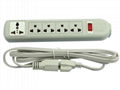 Universal 5 gang 3-pole socket extension power strip(WE5BR4-IU105)