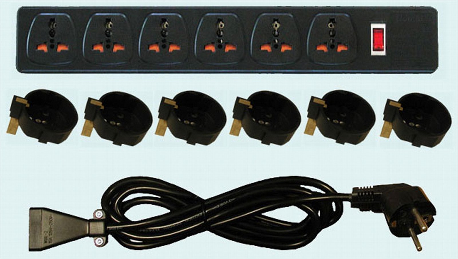 6 gang Universal socket extension Power strip 4