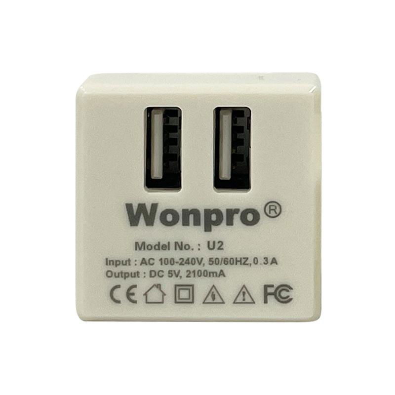 Wonpro稳不落USB插座5V2.1A双充电插口U2/机柜设备组合模块功能件