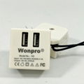 Wonpro穩不落USB插座5V2.1A雙充電插口U2/機櫃設備組合模塊功能件