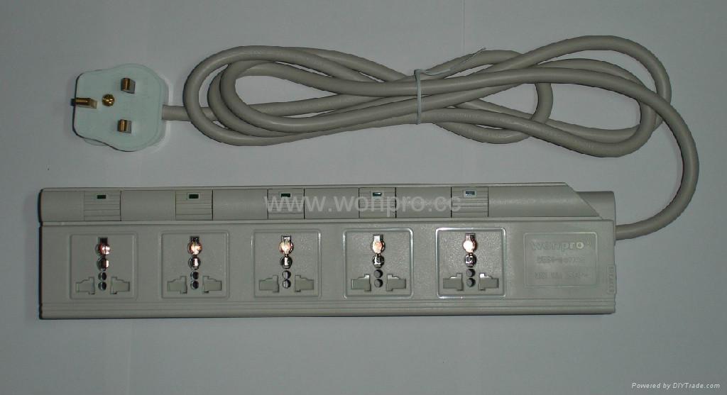 5 gang Universal Receptacle Extension power cord with 5sub switch