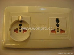 146 series European receptacle+ Universal socket