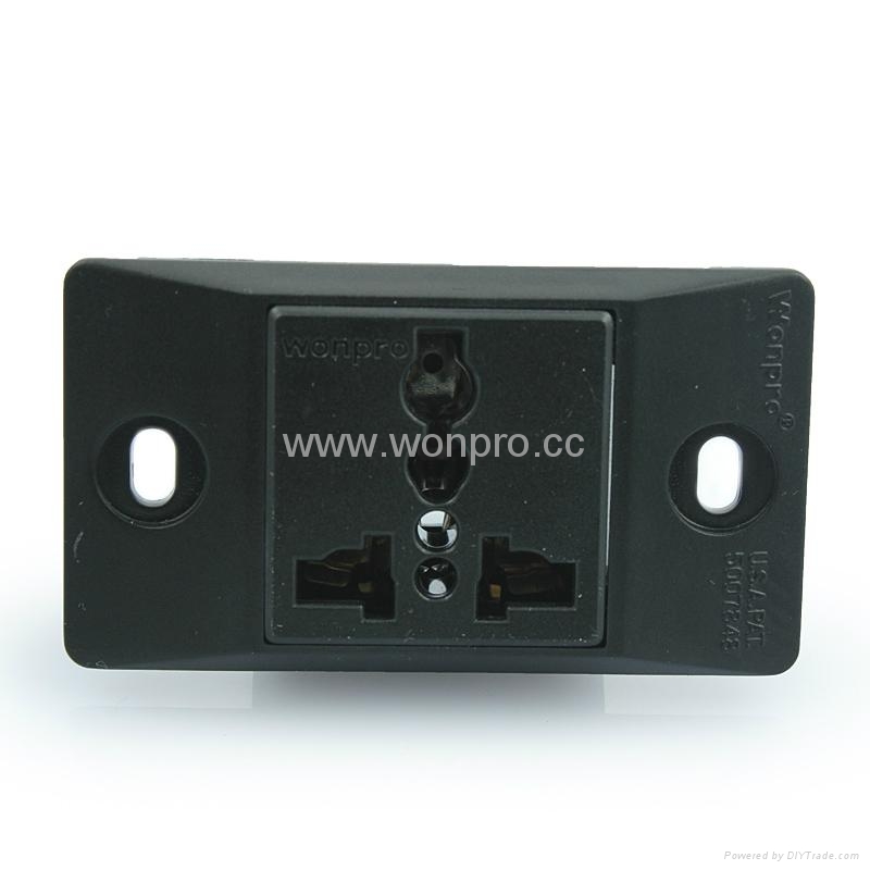 埋入式一位工業用萬用多用途插座帶鎖線螺絲(WF-9.1R4T-BK 16A)