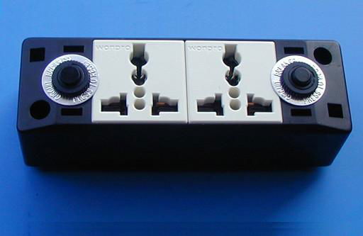 2 gang Universal Socket with no-fuse cirbuit breaker (Convex Type)