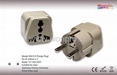 Wonpro Schuko  Grounded Plug Adapter WA-9-W 