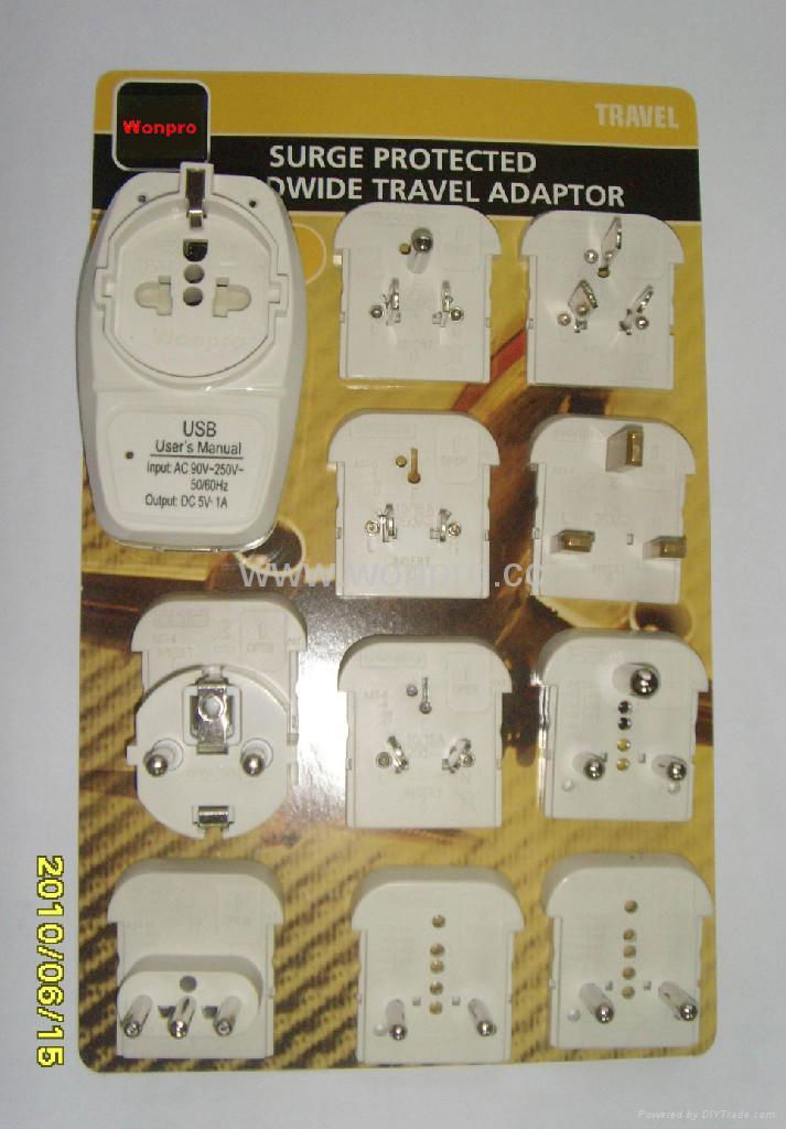 歐洲通旅遊轉換器組帶USB充電(ASTGFDBU-P10vs)