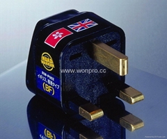 UK, Iraq  Grounded Plug Adapter in black(WA-7-BK)