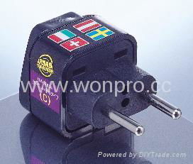 EU (European Union) Plug Adapter (Ungrounded, Inlay)(WA-9C-BK)