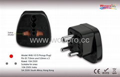 India Plug Adapter (Grounded)(WAS-10.BK)