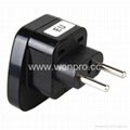 EU (European Union) Plug Adapter (Ungrounded, Inlay)(WAS-9C-BK) 1