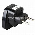 EU (European Union) Plug Adapter (Ungrounded, Inlay)(WAS-9C-BK)