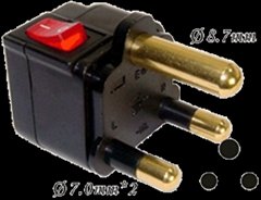 South Africa Plug Adapter (Grounded) （WSA-10L.BK）