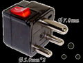 India Plug Adapter (Grounded)（WSA-10.BK） 1