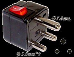 India Plug Adapter (Grounded)（WSA-10.BK）