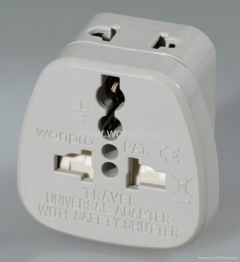 US  Grounded Plug Adapter w/2-pin universel socket（WASDB-5 ） 1