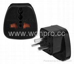 Israel Plug Adapter (Grounded, Flat Rectangle)(WAS-15.BK)