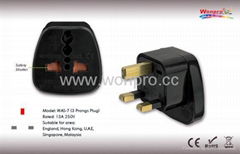 UK, Iraq  Grounded Plug Adapter(WAS-7.BK)