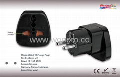 Schuko  Grounded Plug Adapter(WAS-9.BK)