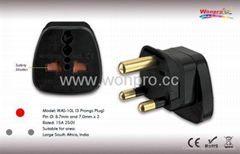 South Africa Plug Adapter (Grounded)(WAS-10L.BK)