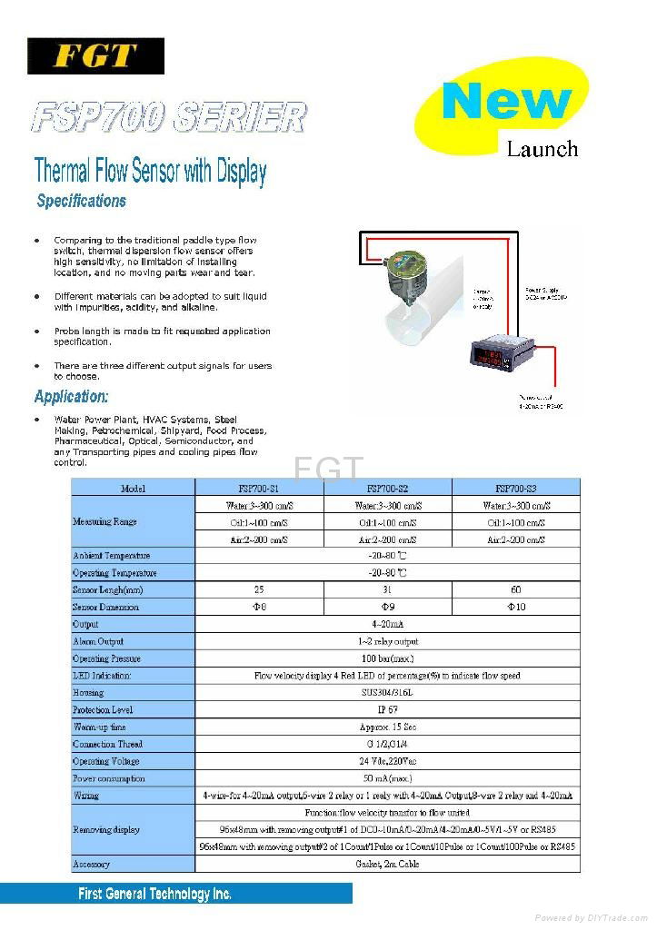 FSP700 thermal flow sensor with display 2