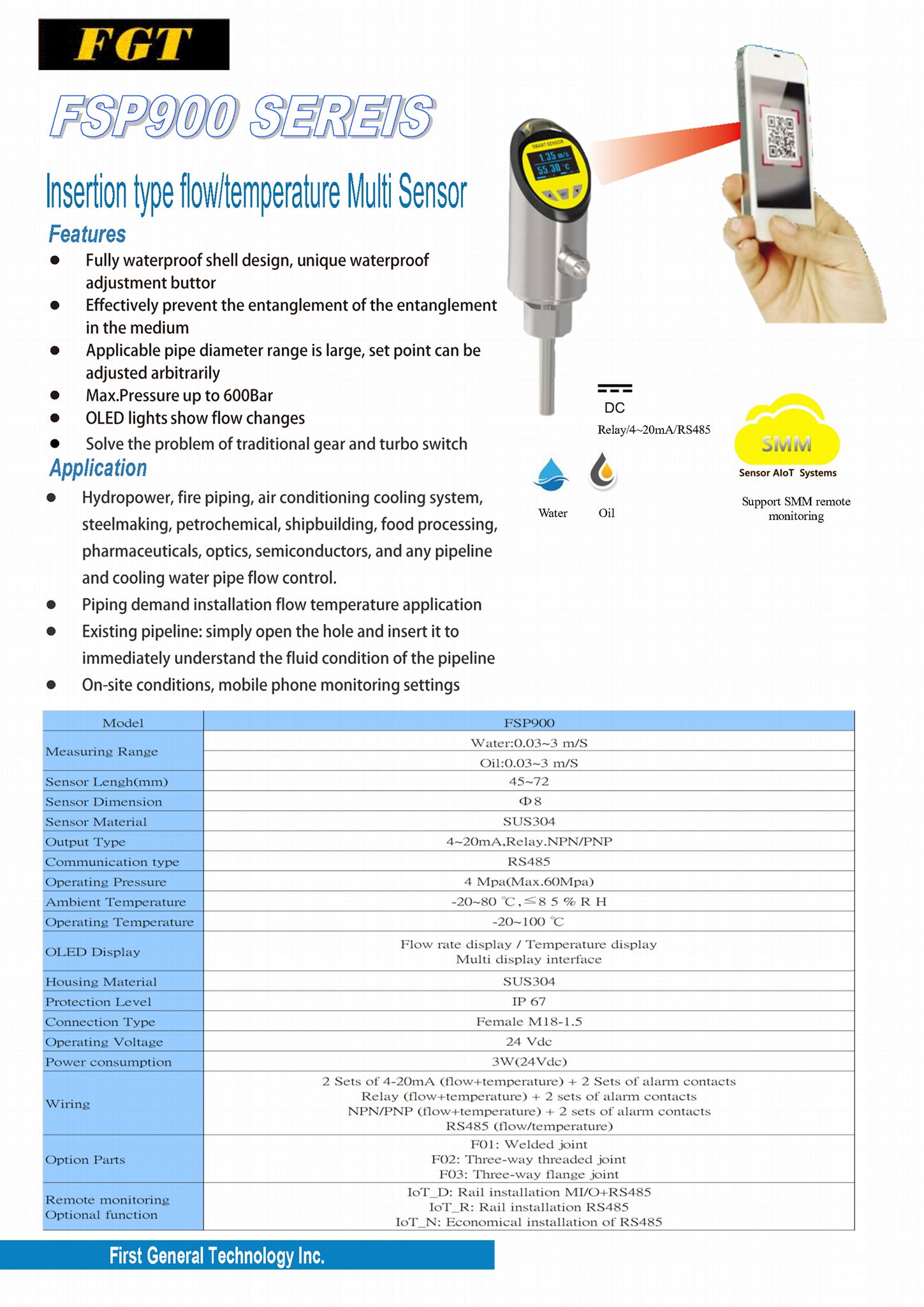 FSP insertion flowmeter|Feature