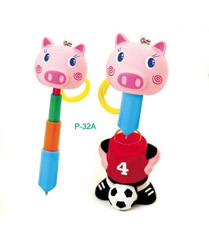 pig stretchy ballpen with keychain 3