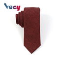 Preferential Wine Red Plain Satin Fabric Necktie for Men