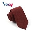 Preferential Wine Red Plain Satin Fabric Necktie for Men