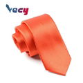 Preferential Orange Plain Satin Fabric Necktie for Men