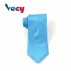 Fashion Blue Polyester Diagonal Pattern Necktie for Man