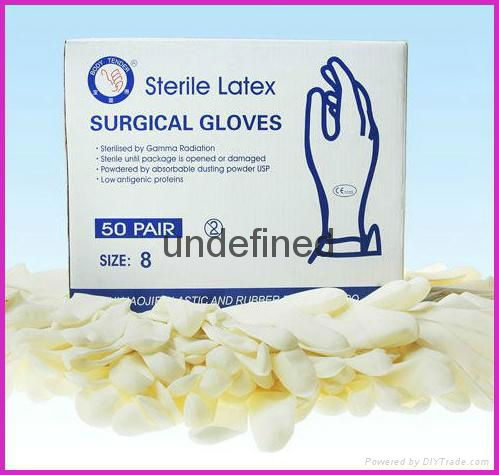 Sterile surgical gloves latex medical disposable pre powder 3