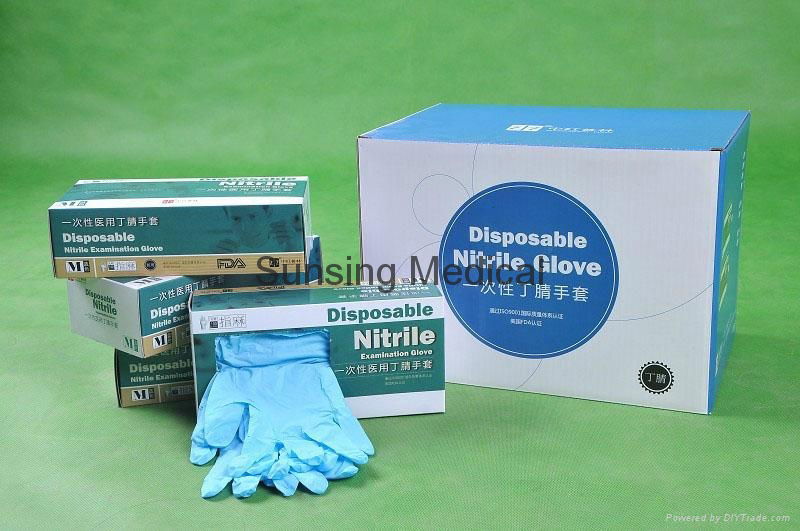 blue nitrile gloves disposable examination purple cleanroom 5