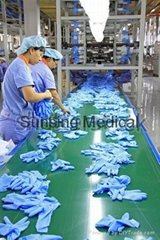 blue nitrile gloves disposable examination purple cleanroom