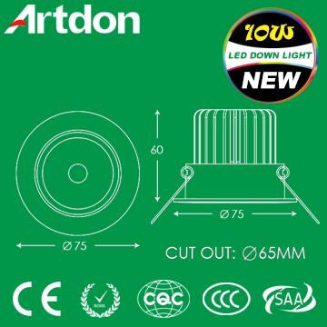 10W Down Light CE SAA RoHS Aluminum Dimmable with Light Source 2