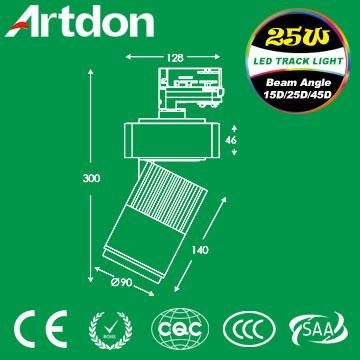 25W Track Light CE RoHS SAA 25º High Strength Tempered Glass Cover 4