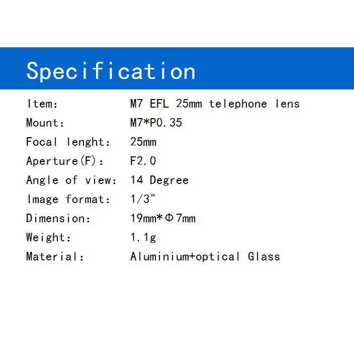 china board lens 25mm F2.0 M7 lens supplier telephoto 3