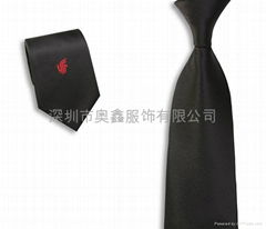 Customized logo jacquard polyester necktie