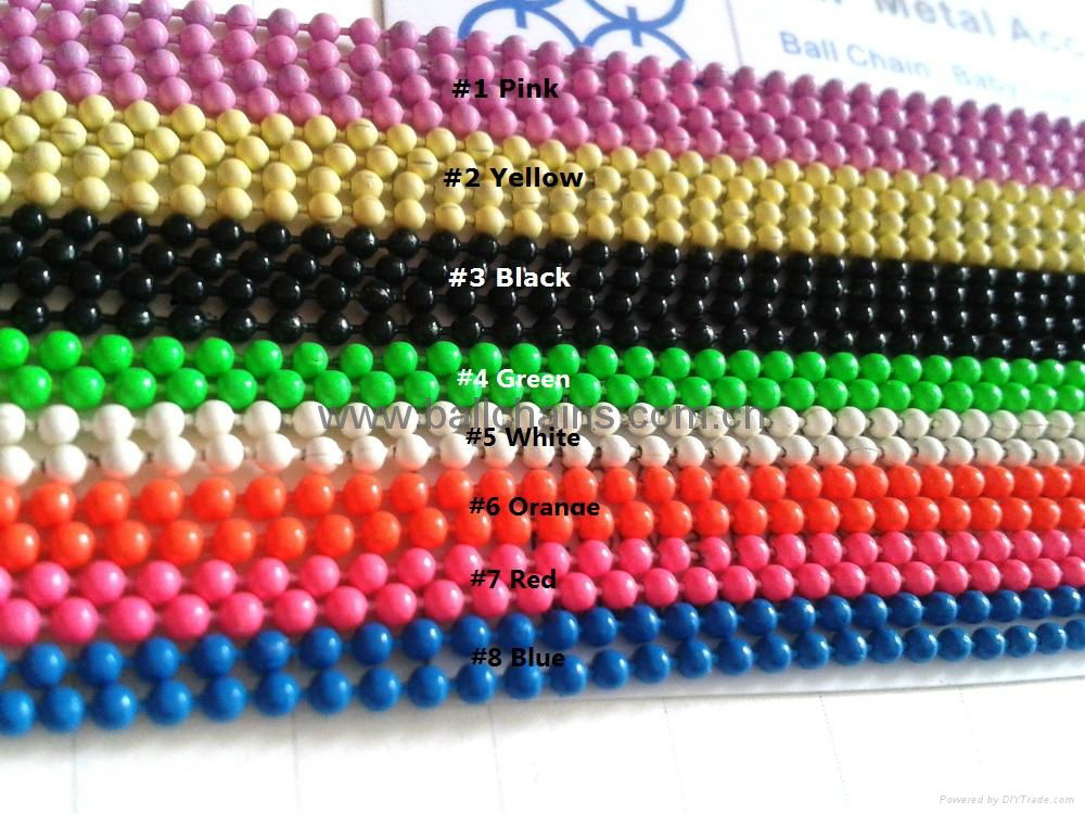 Powder coated color ball chain